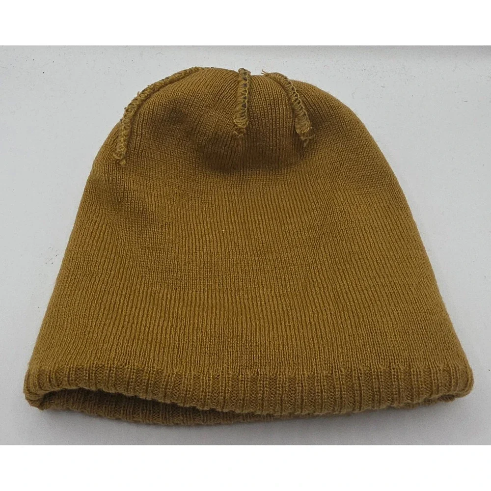 Timberland Brown Wheat Logo Knit Pom Beanie Hat‎ Youth OSFM